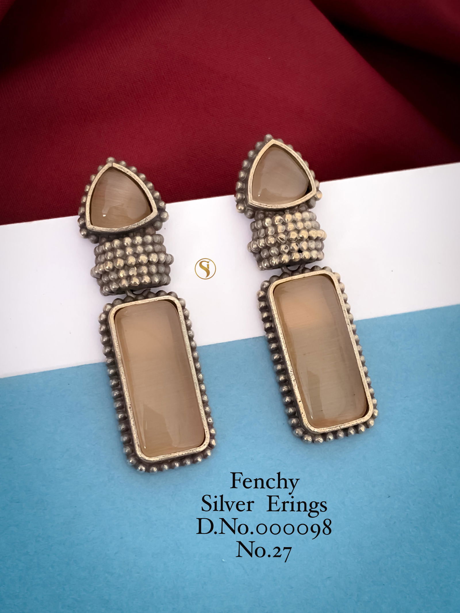 Fancy Silver Designer Party wear Earrings Wholesale Price In Surat
